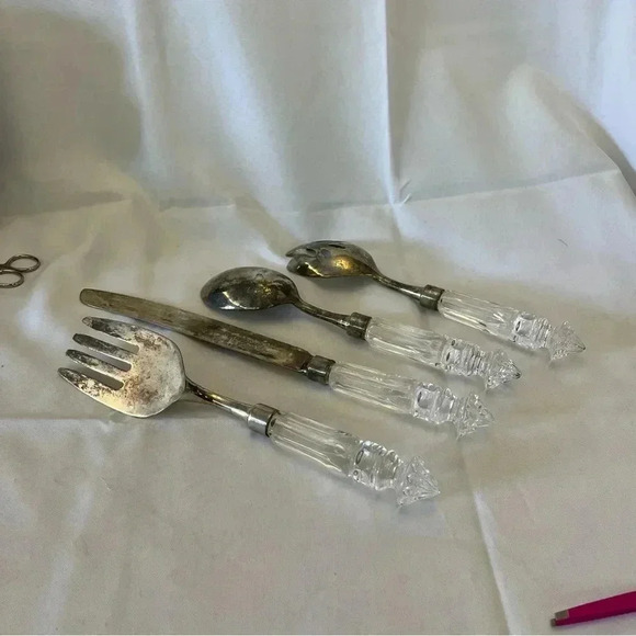 VINTAGE Christina Godinger Large Silver Plated Serving Utensil Set - Picture 2 of 5